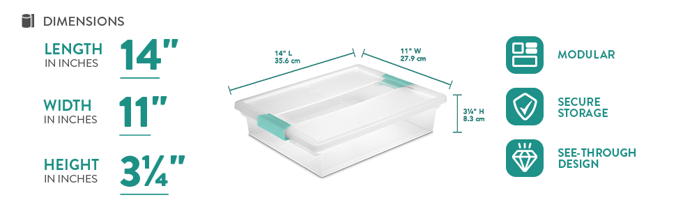 Sterilite 6-Pack Clip Box, Stackable Clear Plastic Bins with Latching Lids, Large - Writing, Arts or Crafts Supplies Storage Containers for Home, Office, Classroom and Workshop Organization detail 6