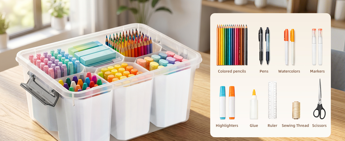 Citylife 17 QT Plastic Storage Bins Clear Storage Box with Lids Multipurpose Stackable Storage Containers for Organizing Tool, Craft, Crayon detail 7