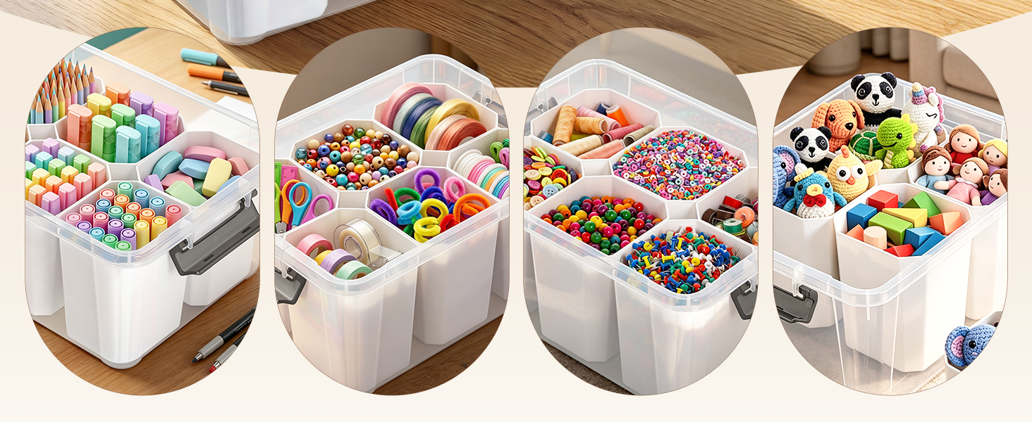 Citylife 17 QT Plastic Storage Bins Clear Storage Box with Lids Multipurpose Stackable Storage Containers for Organizing Tool, Craft, Crayon detail 8