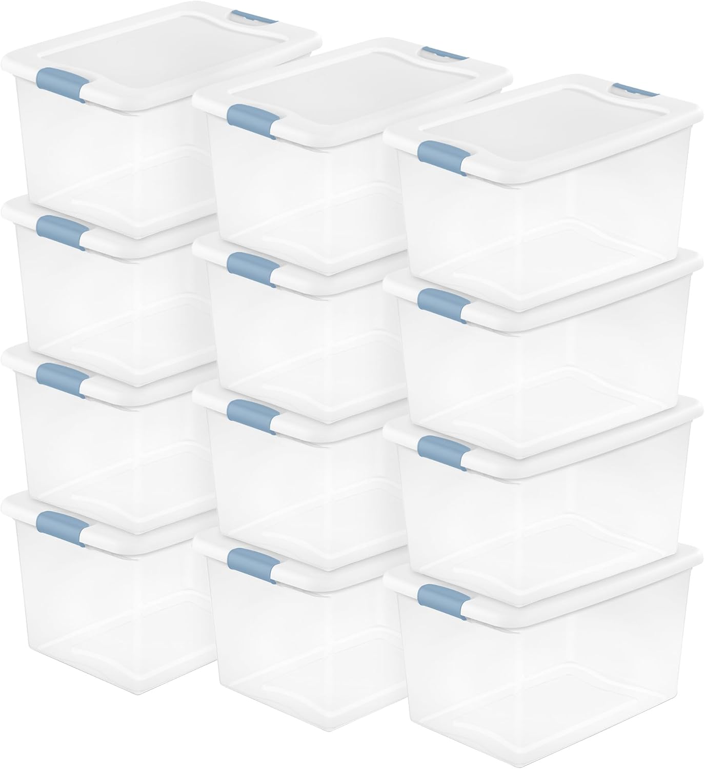 Sterilite 6 Pack Latching Box, Clear Plastic 25 Quart Storage Container with Lid, Stackable Underbed Storage Bin Organizer for Home, Closet, Bedroom, Dorm Room and Apartment Use detail 13