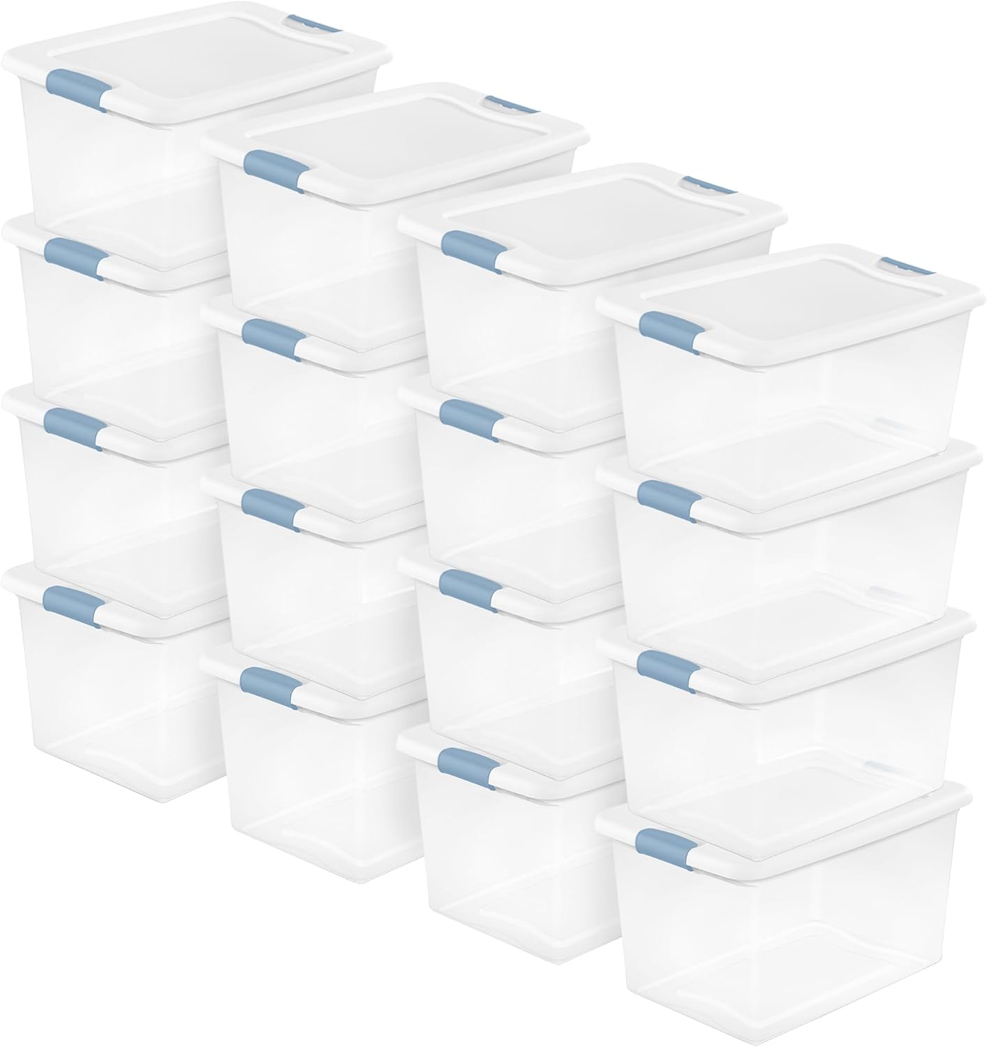 Sterilite 6 Pack Latching Box, Clear Plastic 25 Quart Storage Container with Lid, Stackable Underbed Storage Bin Organizer for Home, Closet, Bedroom, Dorm Room and Apartment Use detail 15