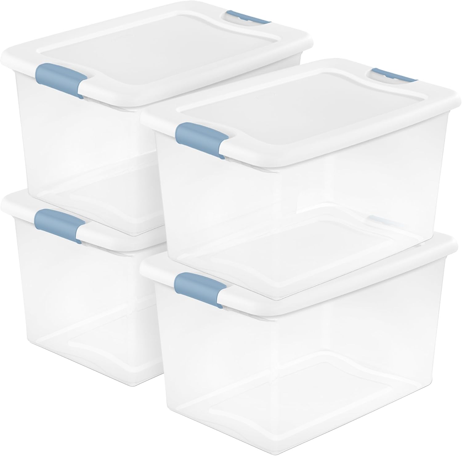 Sterilite 6 Pack Latching Box, Clear Plastic 25 Quart Storage Container with Lid, Stackable Underbed Storage Bin Organizer for Home, Closet, Bedroom, Dorm Room and Apartment Use detail 16