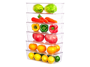 Vtopmart 8pcs Clear Organizers and Storage Bins with Lids, Stackable Plastic Storage Containers with Handles for Fridge, Freezer, Pantry, Cabinet, Kitchen Organization detail 8