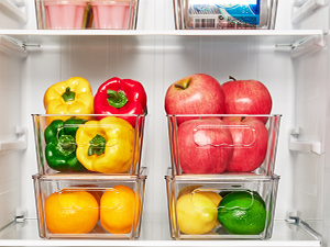 Vtopmart 8pcs Clear Organizers and Storage Bins with Lids, Stackable Plastic Storage Containers with Handles for Fridge, Freezer, Pantry, Cabinet, Kitchen Organization detail 9