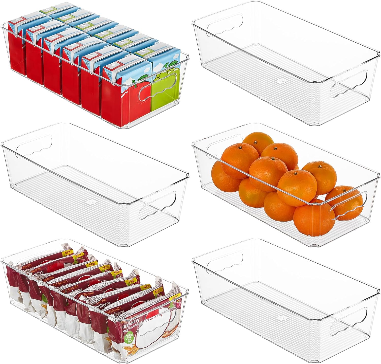 Vtopmart 8pcs Clear Organizers and Storage Bins with Lids, Stackable Plastic Storage Containers with Handles for Fridge, Freezer, Pantry, Cabinet, Kitchen Organization detail 13