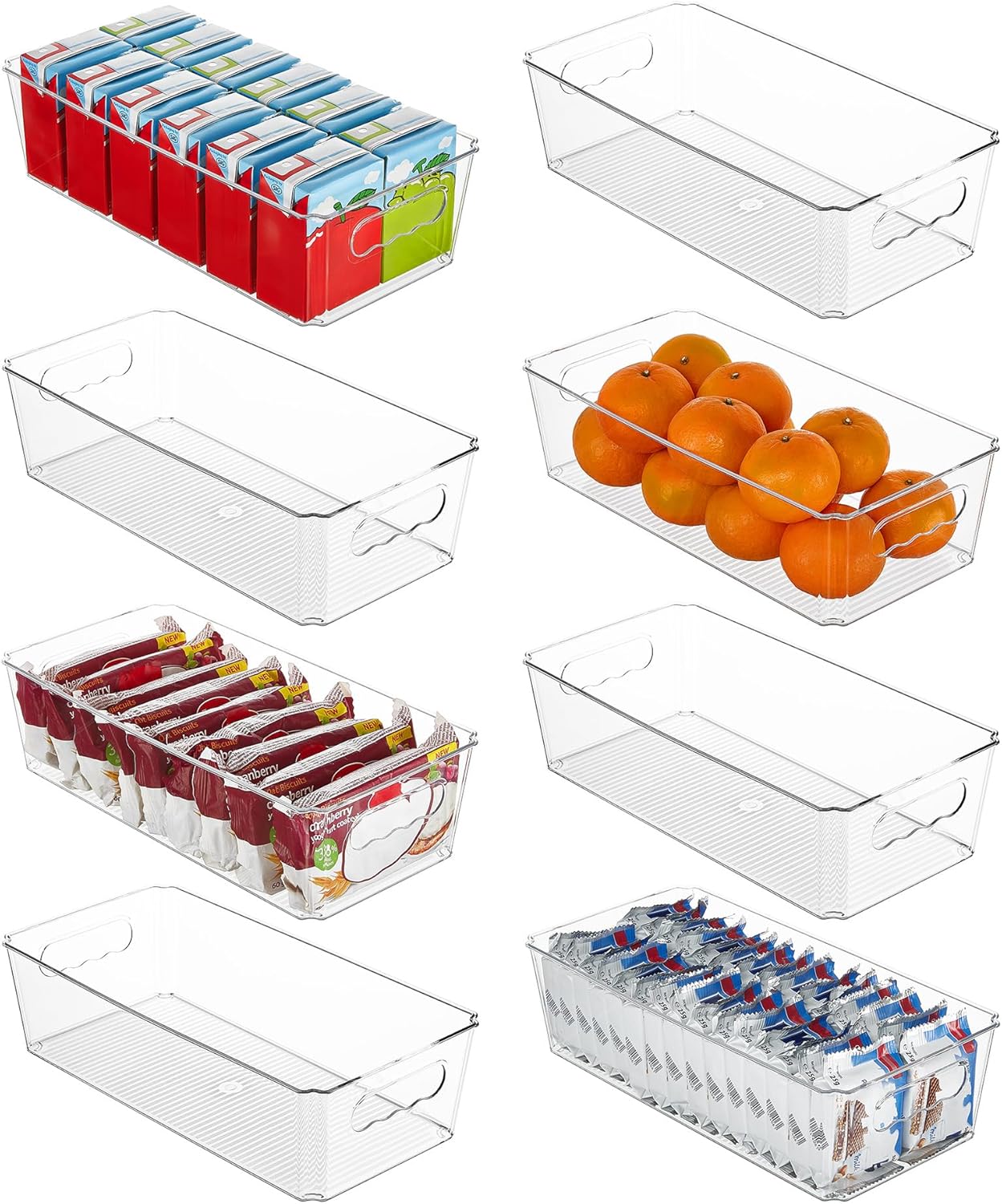 Vtopmart 8pcs Clear Organizers and Storage Bins with Lids, Stackable Plastic Storage Containers with Handles for Fridge, Freezer, Pantry, Cabinet, Kitchen Organization detail 17