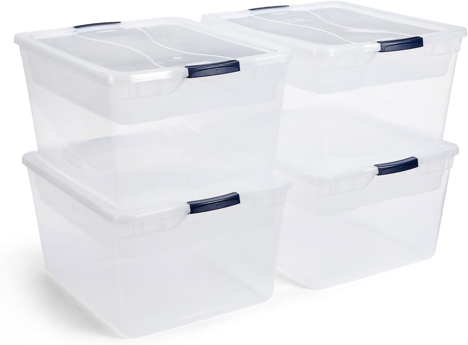 Rubbermaid Cleverstore 71 Qt Clear Storage Bins with Lids, 4-Pack, Stackable, BPA-Free, Made in USA detail 8