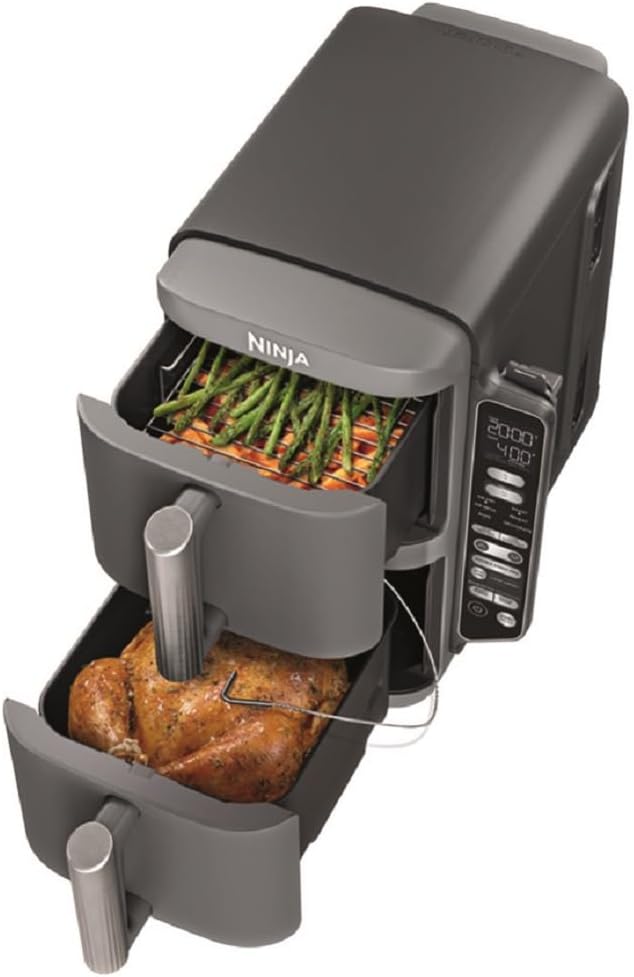 Ninja Air Fryer, 8 QT DoubleStack 2-Basket, Space Saving Design, Cooks 2lb - View 3