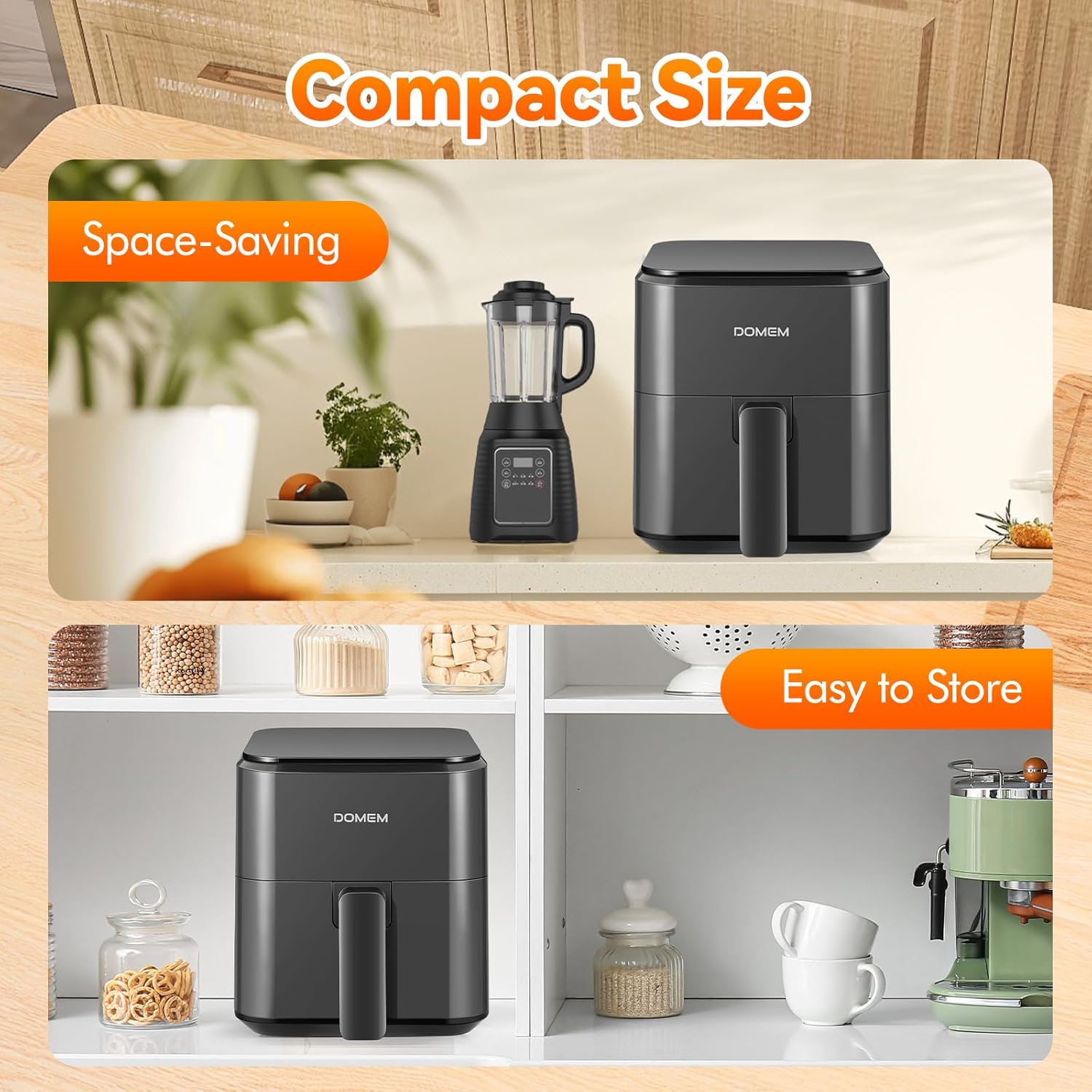 3 Qt Compact Air Fryer with Non-Stick Basket and Rack, User Friendly Simple - View 6
