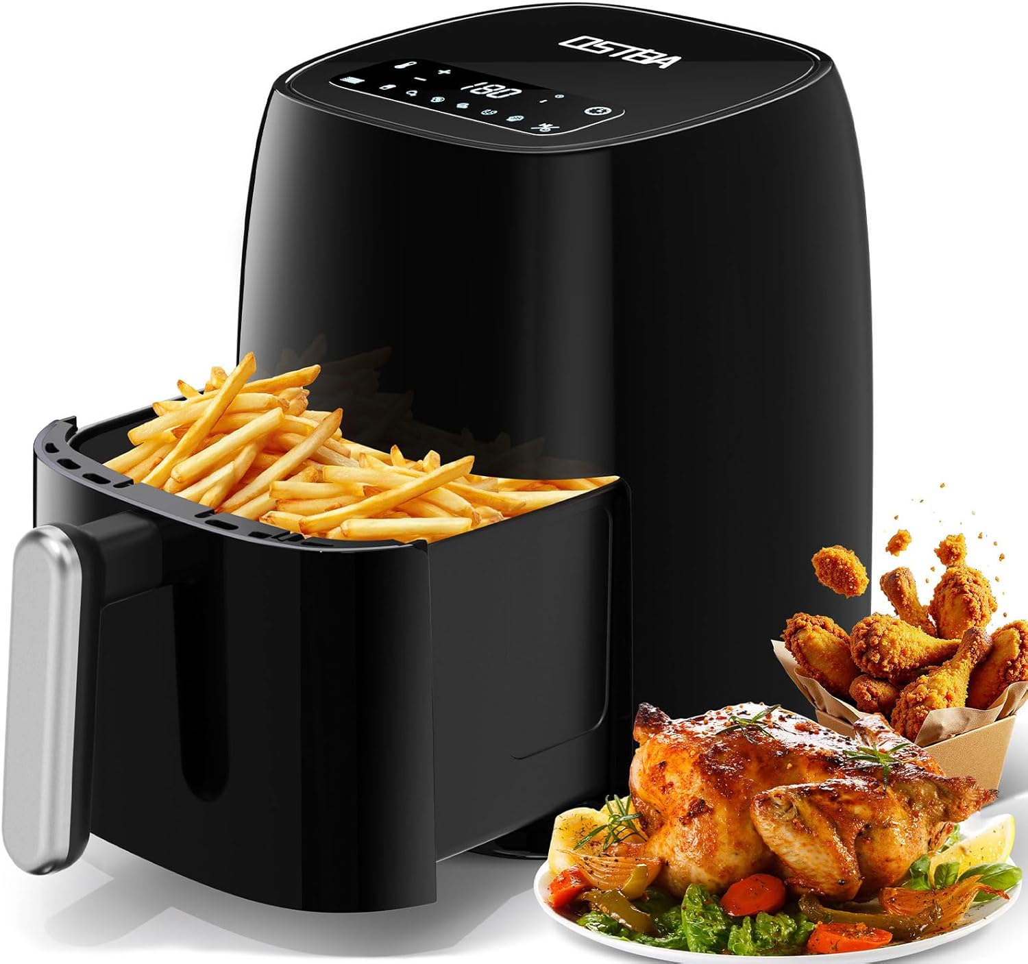 OSTBA 9.5QT Double Air Fryer, 1700W Dual Air Fryer with 2 Independent 4.25QT - View 4