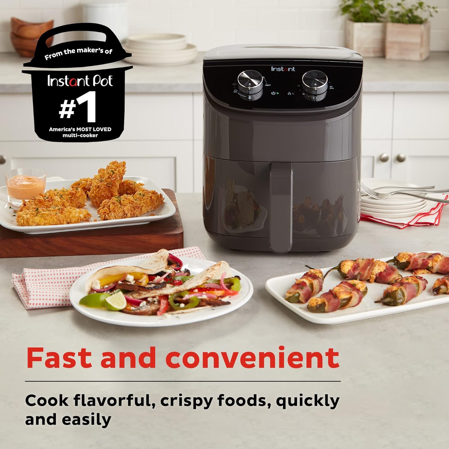 Instant Pot Essentials 4QT Air Fryer with EvenCrisp Technology that Crisps and - View 2