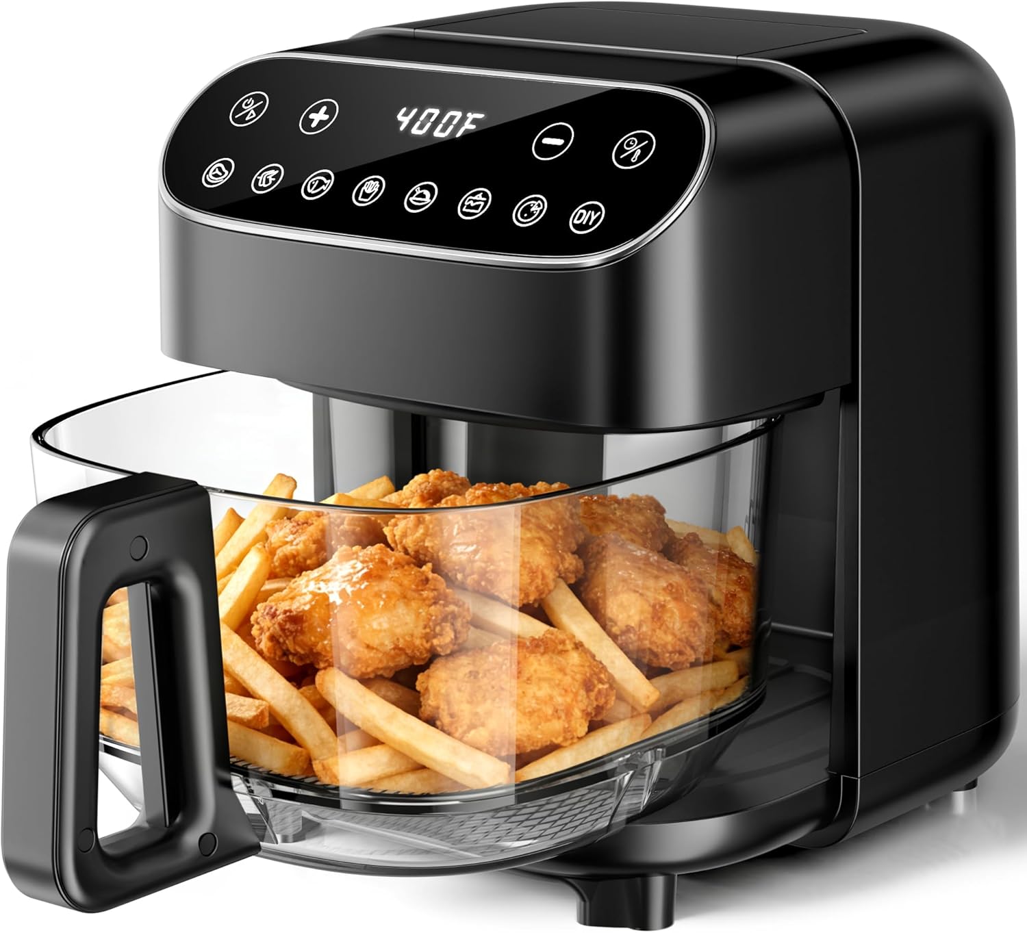Kismile 5QT Glass Air Fryer, BPA-Free Non Toxic AirFryer with Digital Touch - View 2