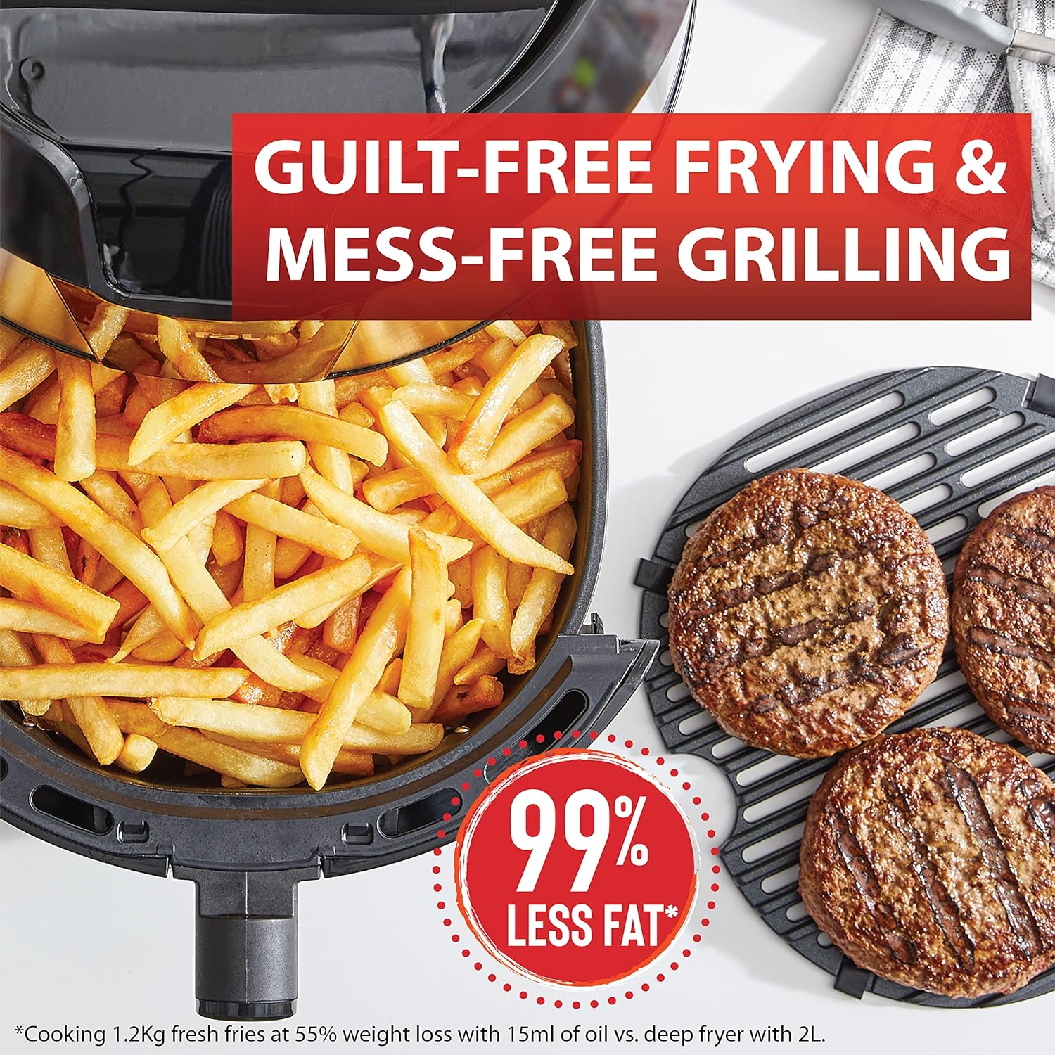 T-fal Easy Fry XXL Air Fryer & Grill Combo with One-Touch Screen, 8 Preset - View 4