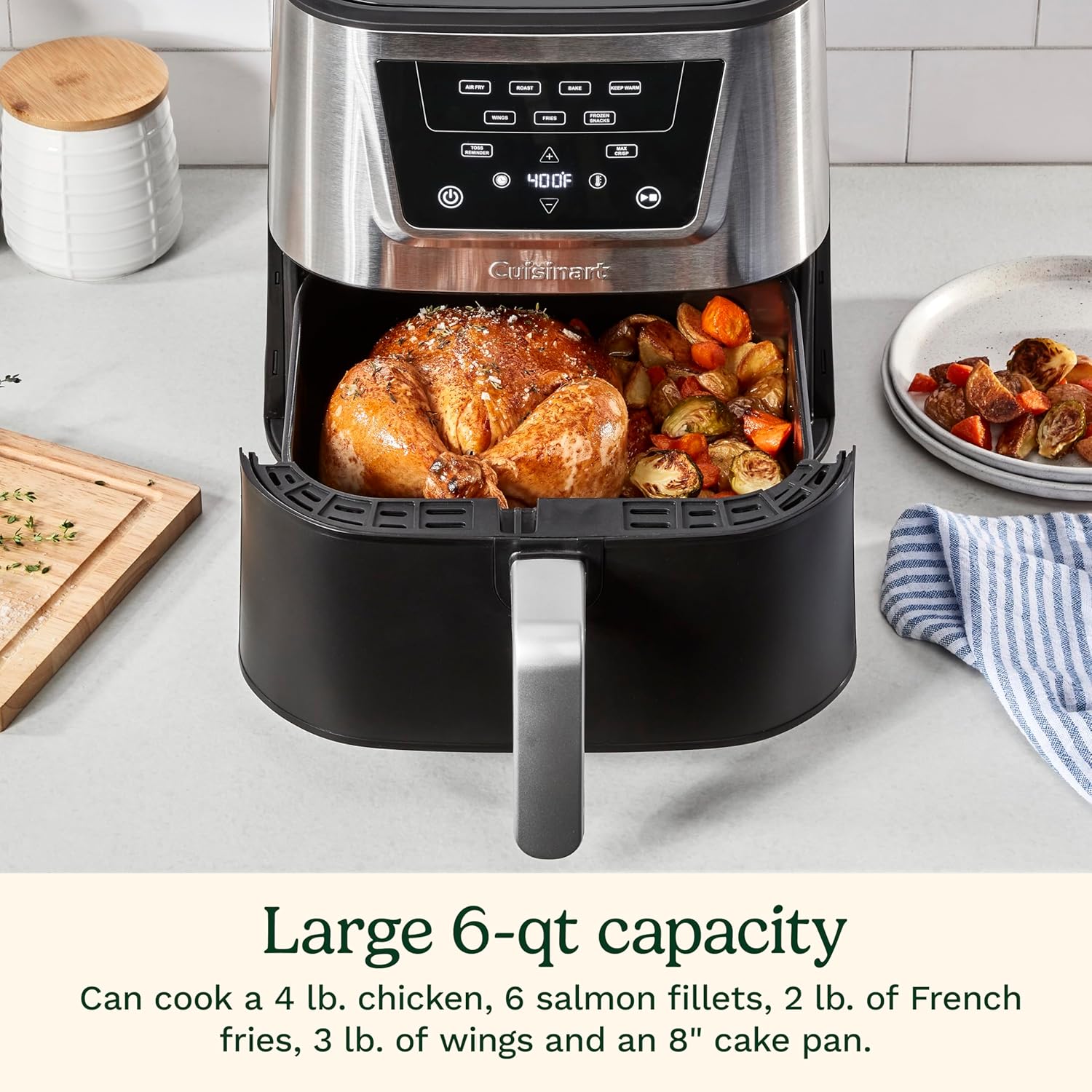 Cuisinart Air Fryer, Large 6-Quart Basket with 4 Cooking Functions to Air Fry, - View 5