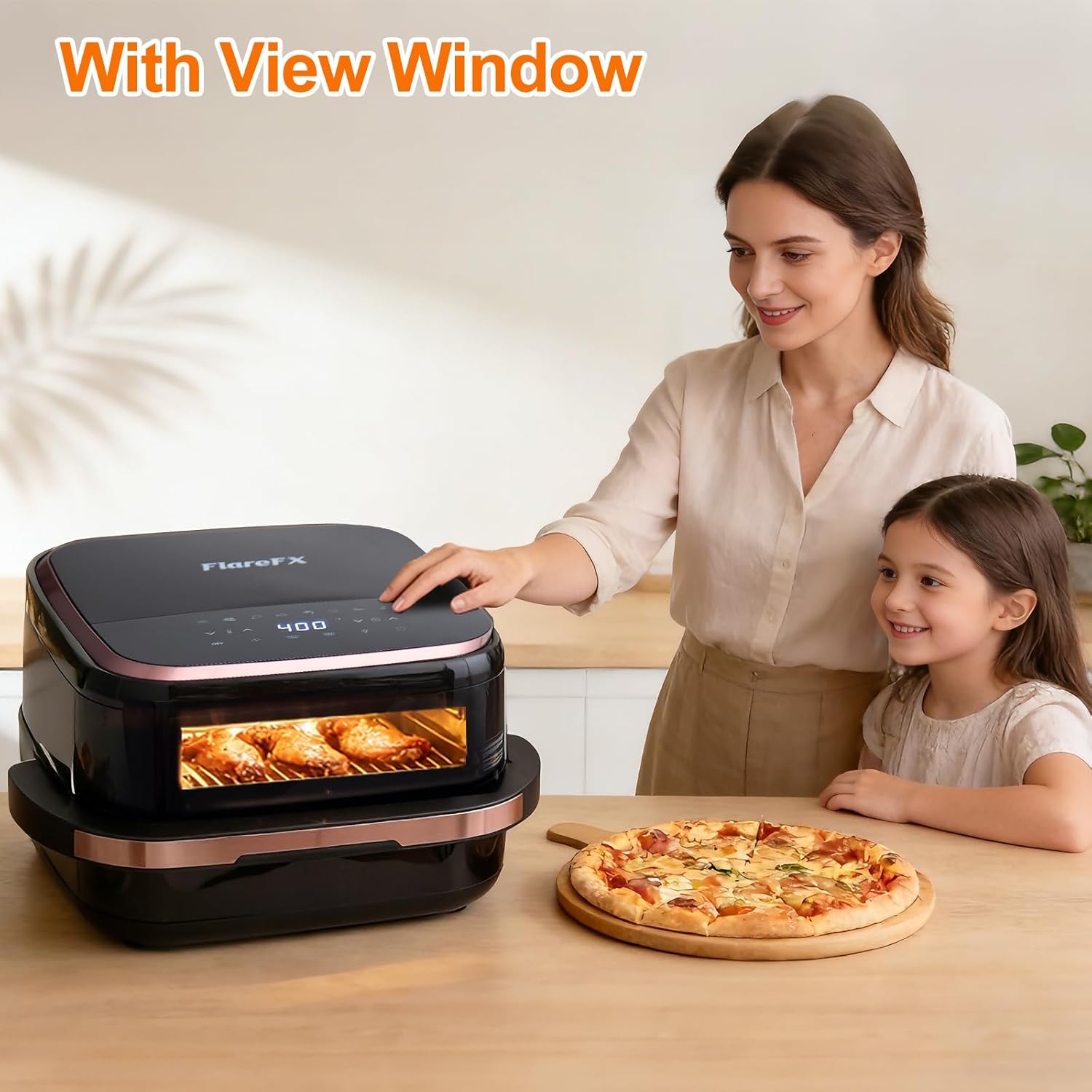4.5QT Air Fryer Pizza Oven with 11 Presets, Air Fryers with Dual Heating & 360° - View 2