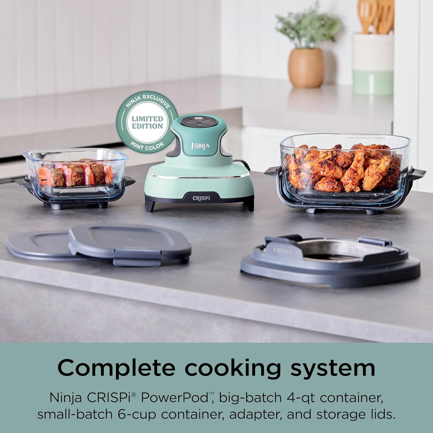 Ninja Crispi 4-in-1 Glass Air Fryer | 450°F | Non-Toxic | 4QT & 6-Cup Glass - View 3