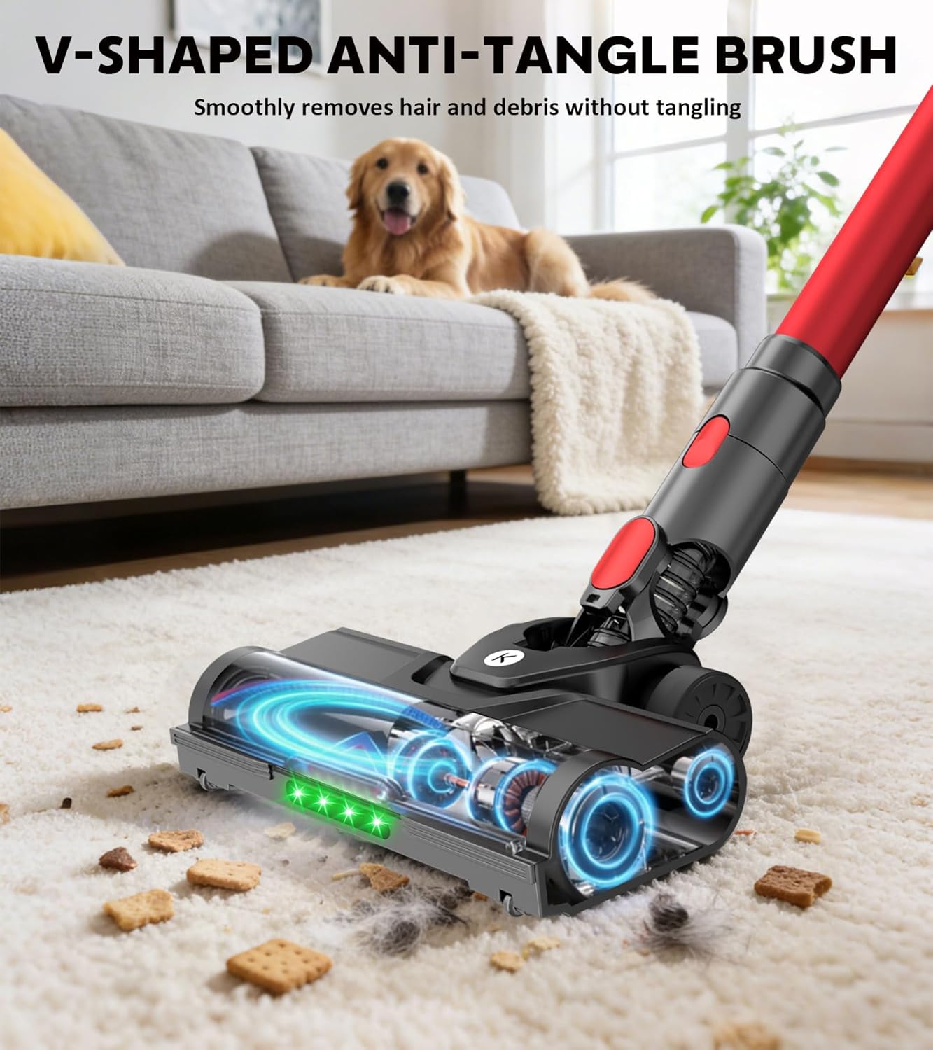 Cordless Vacuum Cleaner, 650W 55KPa Powerful Stick Vacuum, 70-Min Runtime, - View 5