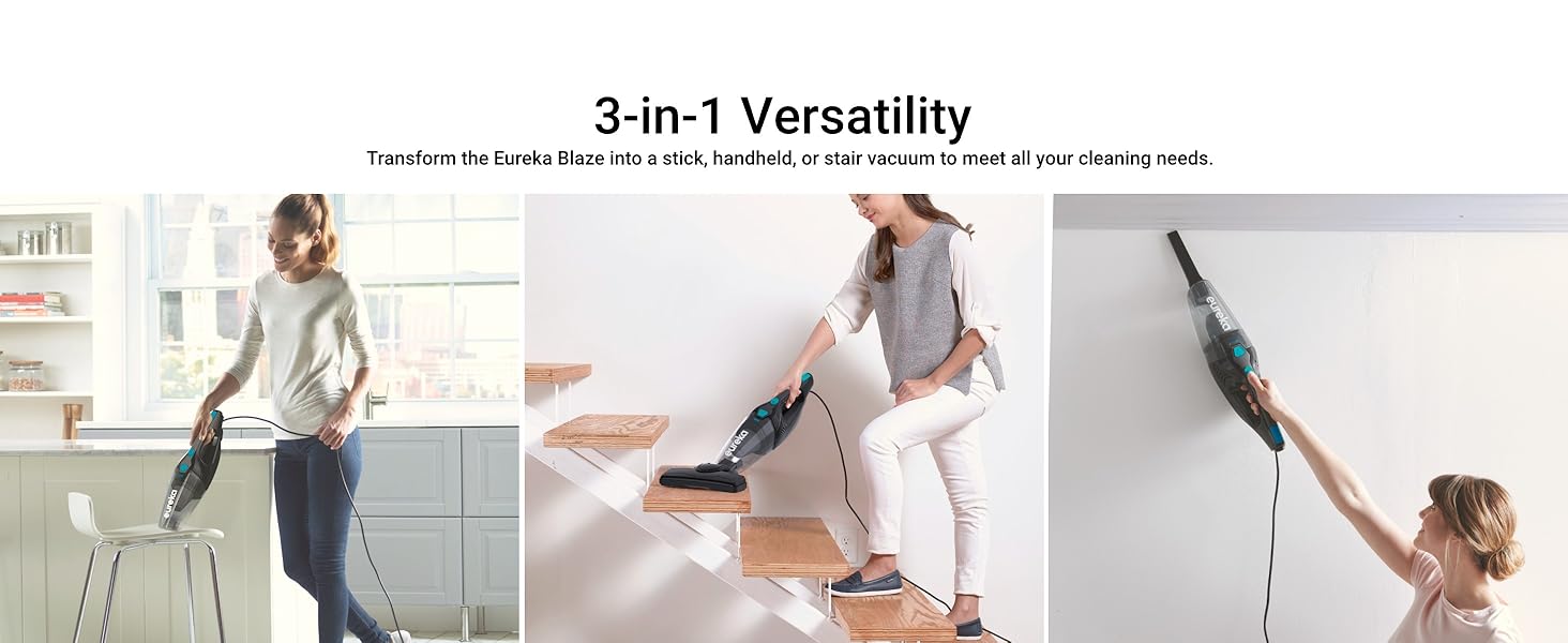 Eureka NES215A Blaze 3-in-1 Swivel Handheld & Stick Vacuum Cleaner, Blue detail 1