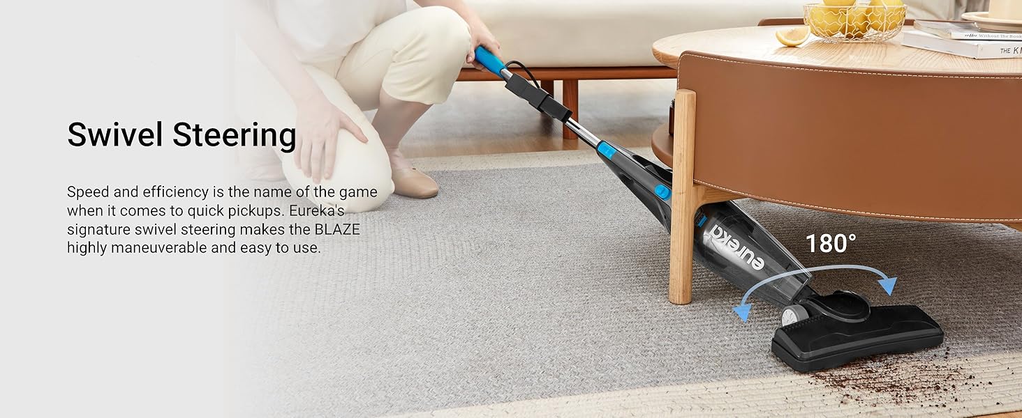 Eureka NES215A Blaze 3-in-1 Swivel Handheld & Stick Vacuum Cleaner, Blue detail 3