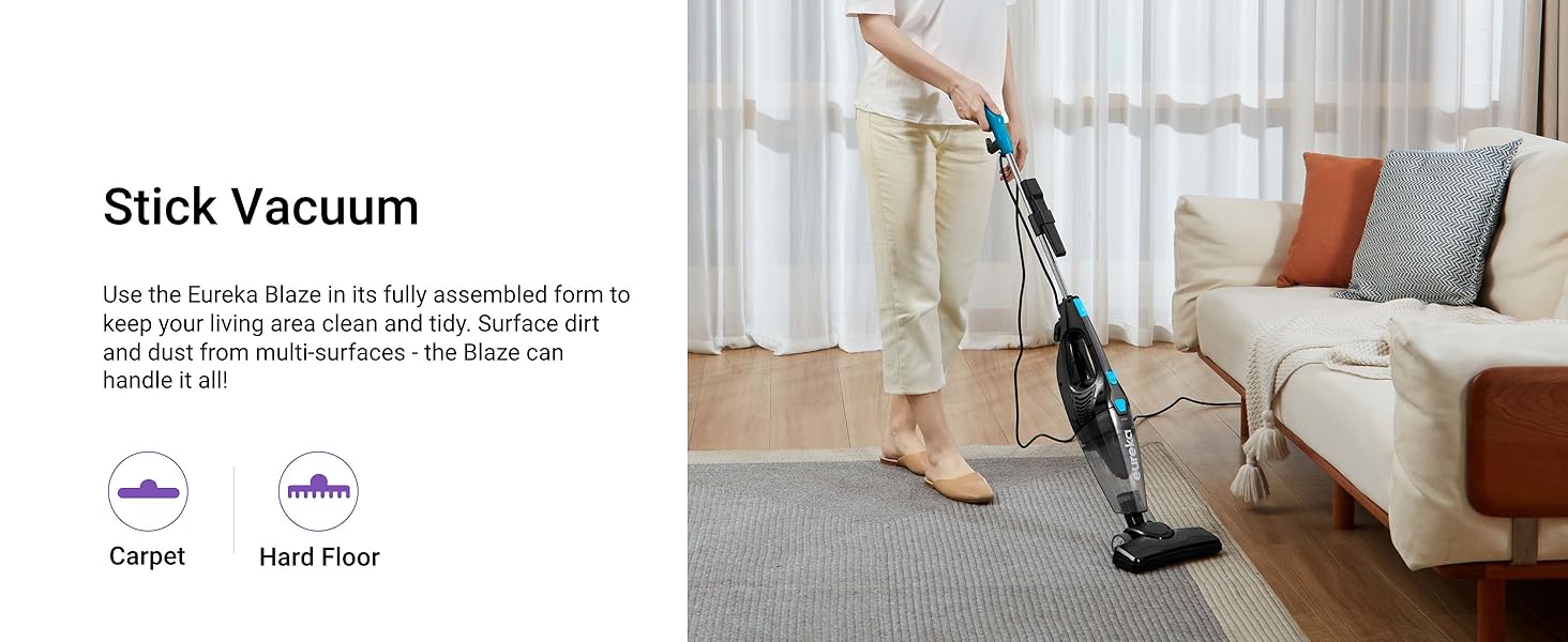 Eureka NES215A Blaze 3-in-1 Swivel Handheld & Stick Vacuum Cleaner, Blue detail 4