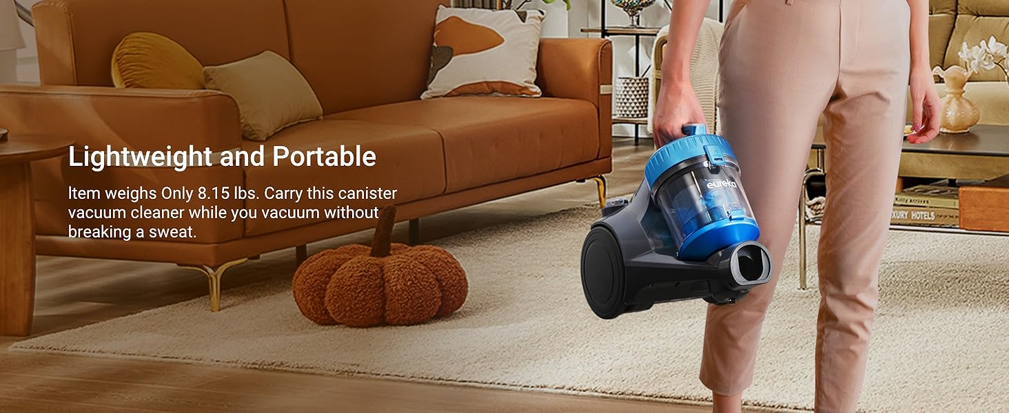 Eureka WhirlWind Bagless Canister 2.5L Vacuum Cleaner, Lightweight Vac for Carpets and Hard Floors, NEN110A, Blue detail 4