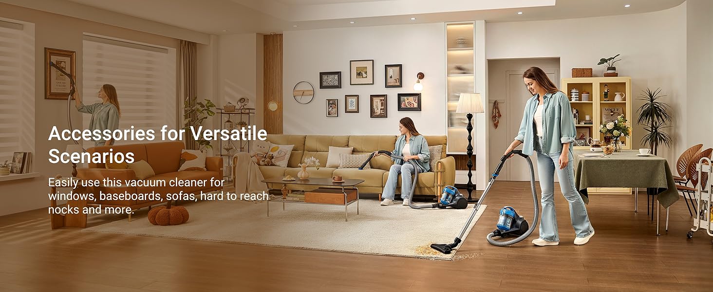 Eureka WhirlWind Bagless Canister 2.5L Vacuum Cleaner, Lightweight Vac for Carpets and Hard Floors, NEN110A, Blue detail 6