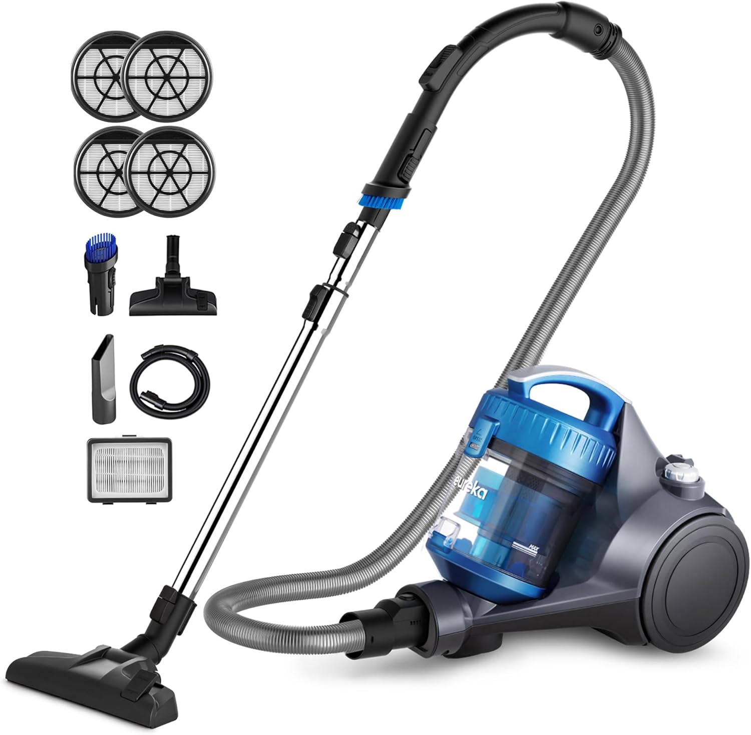 Eureka WhirlWind Bagless Canister 2.5L Vacuum Cleaner, Lightweight Vac for Carpets and Hard Floors, NEN110A, Blue detail 11