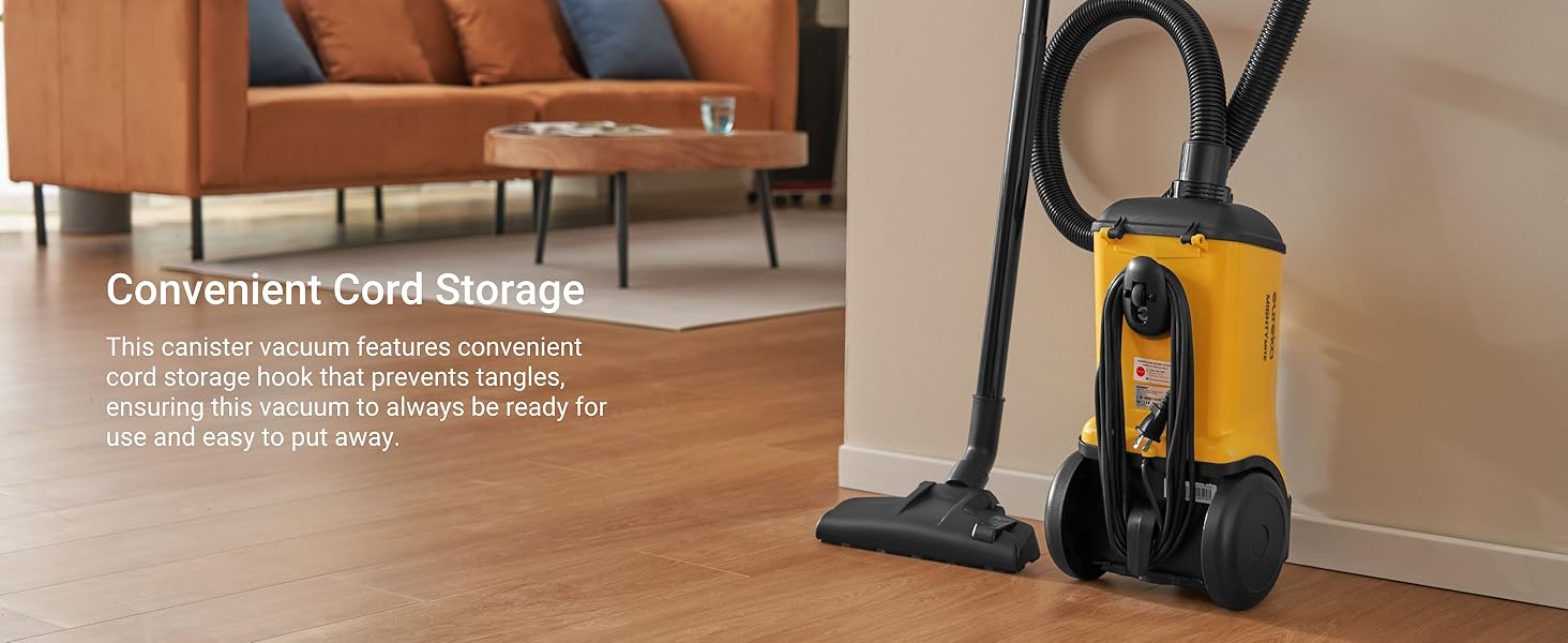 Eureka 3670M Canister Cleaner, Lightweight Powerful Vacuum for Carpets and Hard floors, w/ 5bags,Yellow detail 7