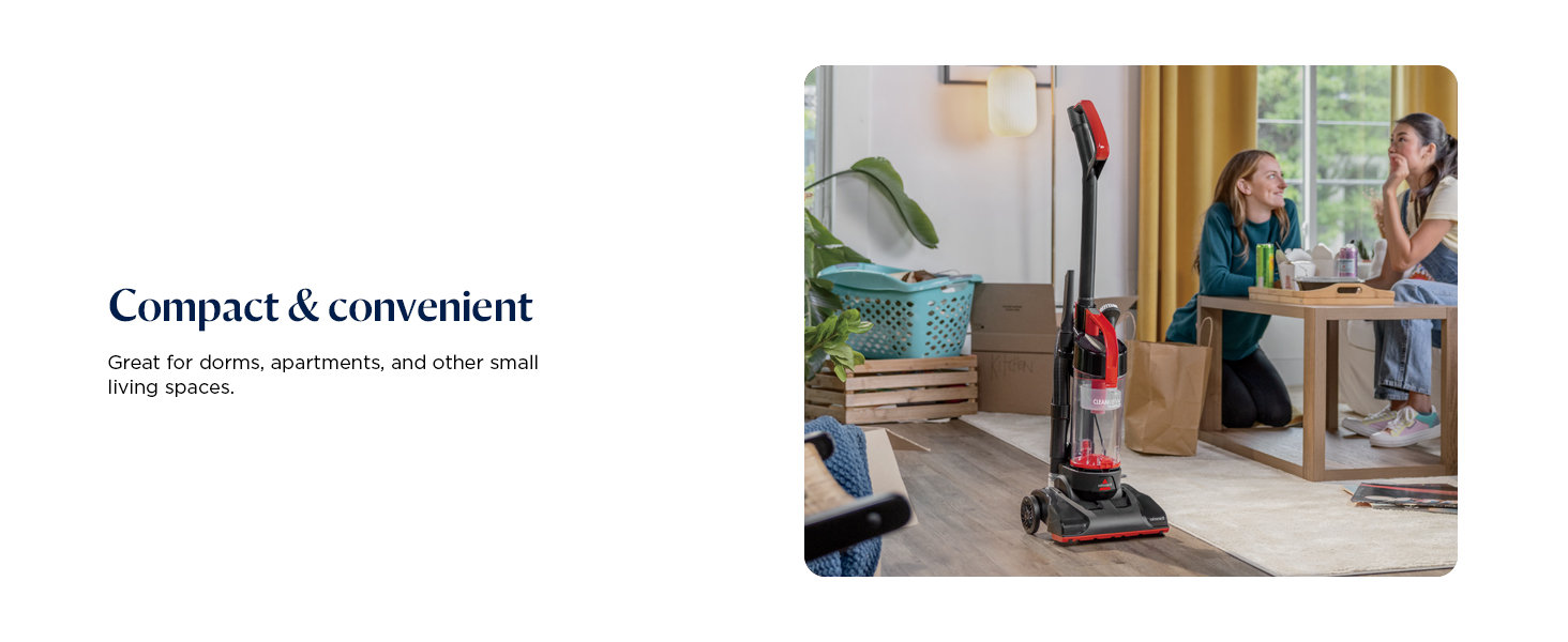 Bissell CleanView Compact Upright Vacuum, Lightweight Design for Apartments & Dorms, Powerful Suction with Removable Extension Wand & Scatter-Free Technology, 3508 detail 3