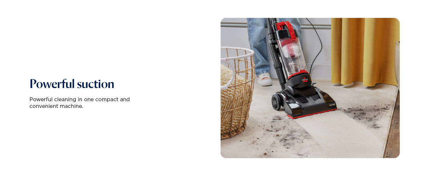 Bissell CleanView Compact Upright Vacuum, Lightweight Design for Apartments & Dorms, Powerful Suction with Removable Extension Wand & Scatter-Free Technology, 3508 detail 4