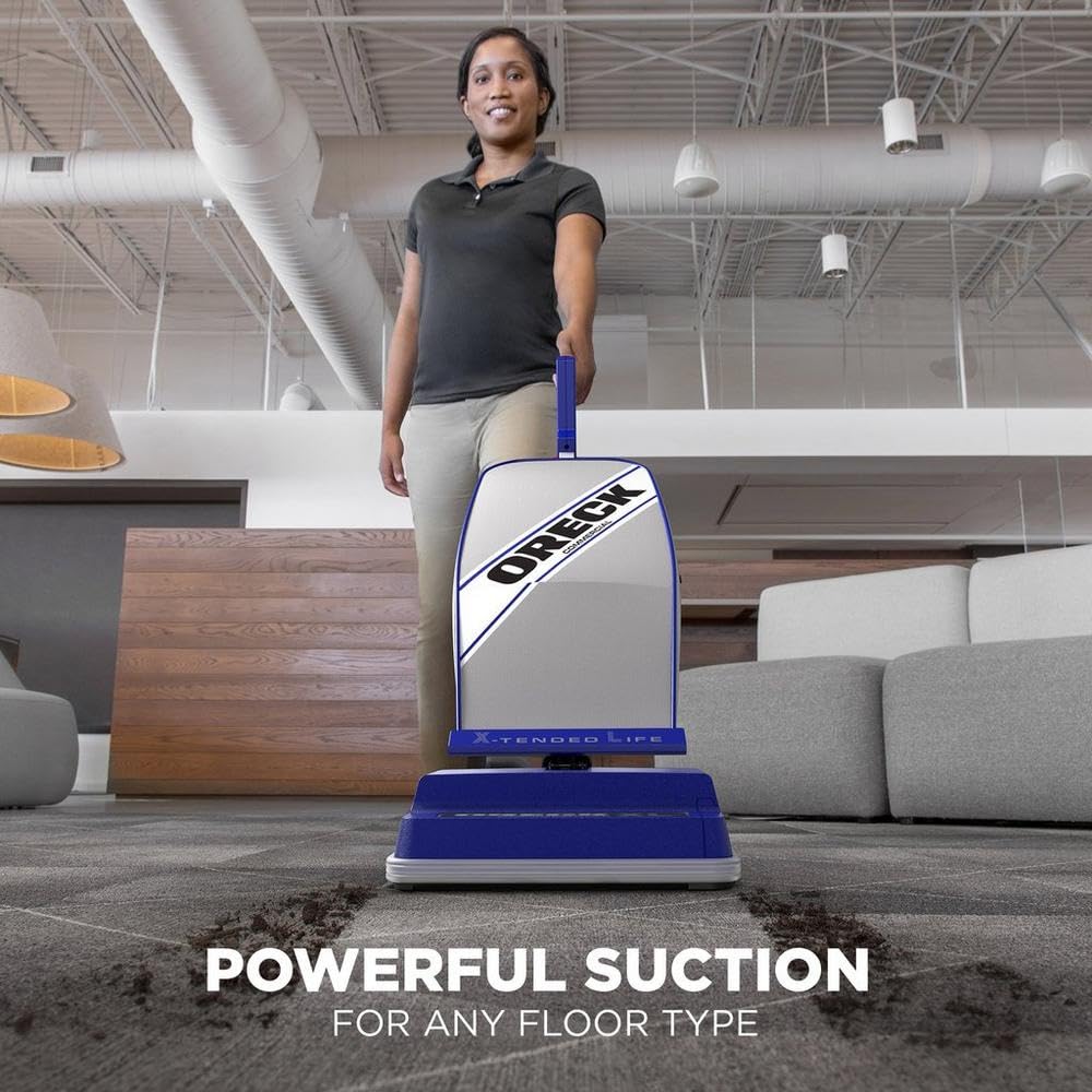 Oreck Commercial XL Vacuum Cleaner, Bagged Upright Vac for Carpets and Hard Floor, Lightweight, Automatic Height Adjust, High-Speed Brush Roll, Powerful Vacuum Cleaners for Commercial Use detail 11