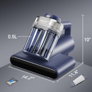 Teant Mattress Vacuum Bed Vacuum Cleaner with 253.7nm UV-C Light, Hyper Helix Motor with 16kPa Strong Suction & 33000 RPM/Min Tapping, HEPA Filter, 149℉ Heat & Ultrasonic & Anion for Bed and Pet. detail 5