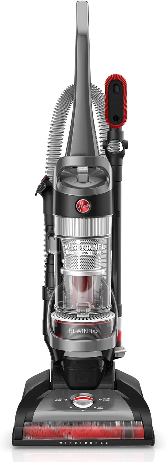 Hoover WindTunnel Cord Rewind Pro Bagless Vacuum Cleaner, Corded Upright Vacuum Cleaner for Carpet and Hard Floor, Automatic Cord Rewind, Corded Vacuum Cleaners for Home Use detail 12