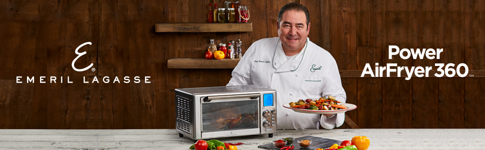 Emeril Lagasse Everyday 360 Stainless Steel Air Fryer, 360° Quick Cook Technology, XL capacity, 9-in-1, 12 Pre-Set Cooking Functions including Bake, Rotisserie, Broil, Pizza, Slow Cook, Toaster detail 1
