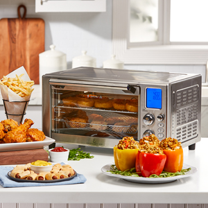 Emeril Lagasse Everyday 360 Stainless Steel Air Fryer, 360° Quick Cook Technology, XL capacity, 9-in-1, 12 Pre-Set Cooking Functions including Bake, Rotisserie, Broil, Pizza, Slow Cook, Toaster detail 2