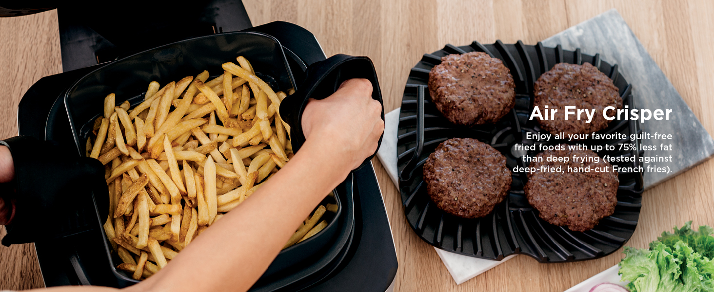 Ninja | Indoor Grill | Foodi | 5-in-1 (Grill, Air Fry, Roast, Bake, and Dehydrate | Fits up to 3lb Roast | Smoke Control System and Dishwasher Safe Parts| Black/Grey | AG301 detail 7