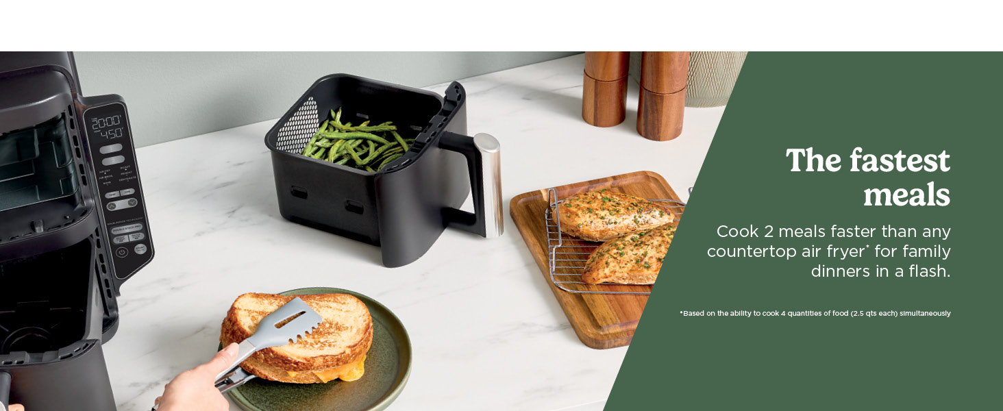 Ninja Air Fryer, 8 QT DoubleStack 2-Basket, Space Saving Design, Cooks 2lb Chicken Wings, Feeds up to 6 People, 6-in1 Air Fryer, Roast, Bake & More, Easy to Clean, Dishwasher Safe Parts, Black, SL201 detail 9