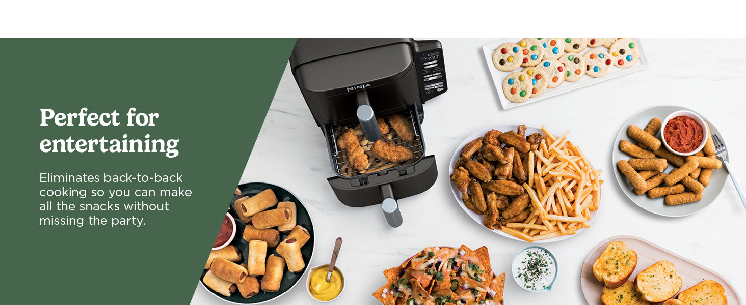 Ninja Air Fryer, 8 QT DoubleStack 2-Basket, Space Saving Design, Cooks 2lb Chicken Wings, Feeds up to 6 People, 6-in1 Air Fryer, Roast, Bake & More, Easy to Clean, Dishwasher Safe Parts, Black, SL201 detail 10