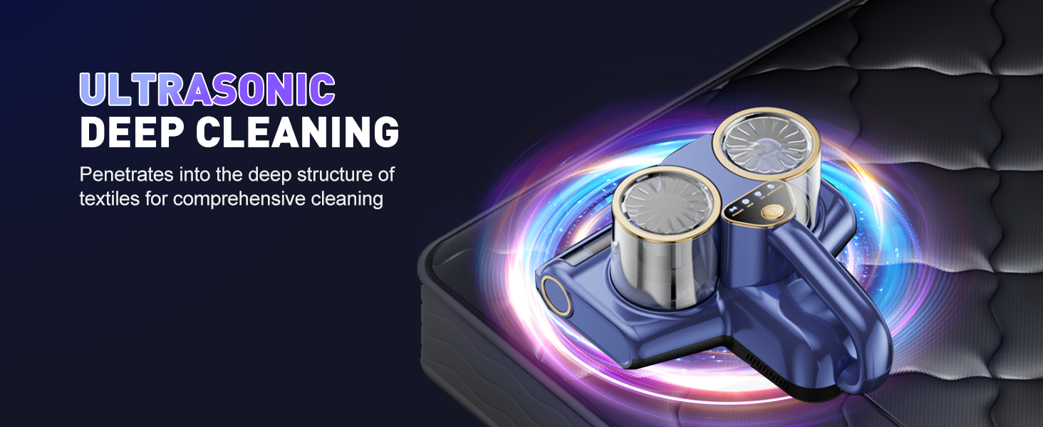 Mattress Vacuum Cleaner, 16kPa Bed Vacuum Cleaner with 253.7nm UV-C Light, Ultrasonic & 140℉ Heating, Dual Cup & Widen Suction Port Handheld Vacuums for Bed, Sofa, Couch, Crib (500W, Corded) detail 4