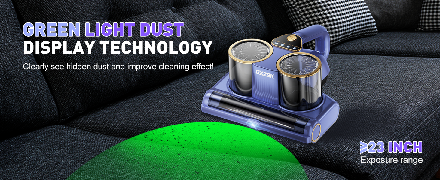 Mattress Vacuum Cleaner, 16kPa Bed Vacuum Cleaner with 253.7nm UV-C Light, Ultrasonic & 140℉ Heating, Dual Cup & Widen Suction Port Handheld Vacuums for Bed, Sofa, Couch, Crib (500W, Corded) detail 6