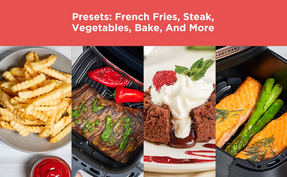 BLACK+DECKER Purifry 6QT Air Fryer, Crispy Deep Fried Taste without the Fat, Plus Bake, Dehydrate, and Keep Food Warm, Digital Touchscreen and Auto Shut-Off detail 6