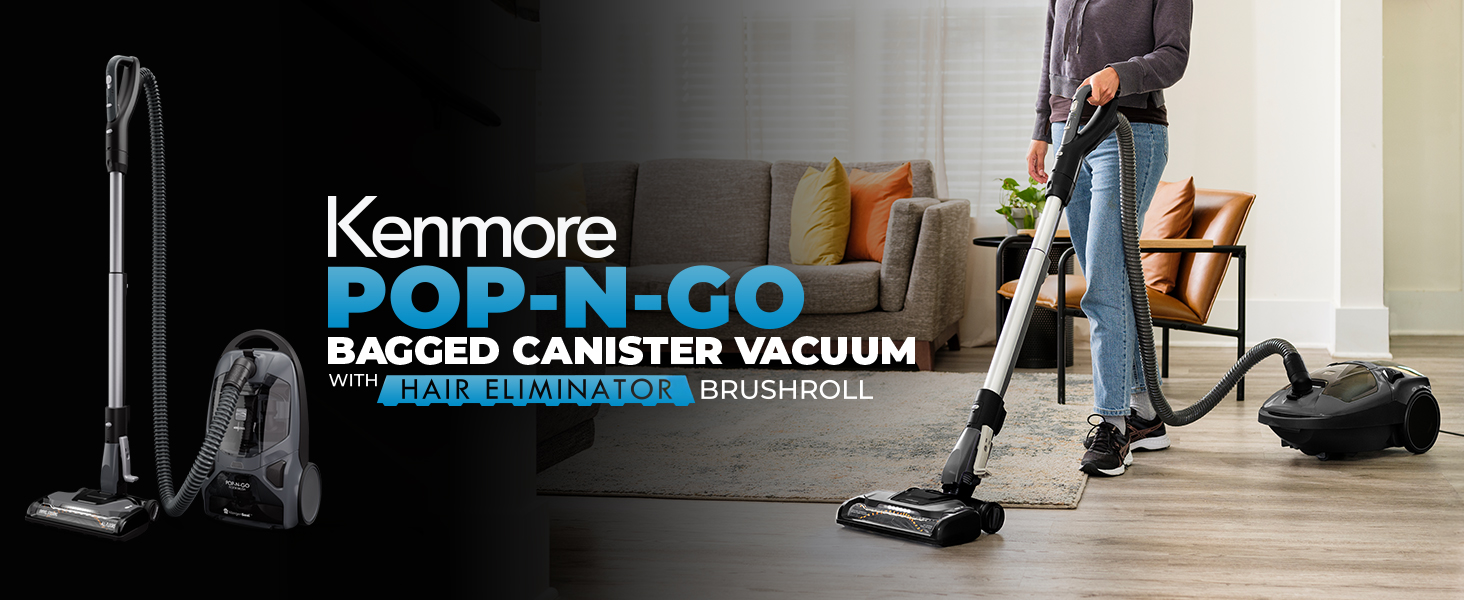 Kenmore BC4039 600 Series Pet Friendly Bagged Canister Vacuum with POP-N-GO, Pet PowerMate, Hair Eliminator Brushroll, HEPA Filter, Performance Indicator, Extended Reach and Auto Cord Rewind detail 1