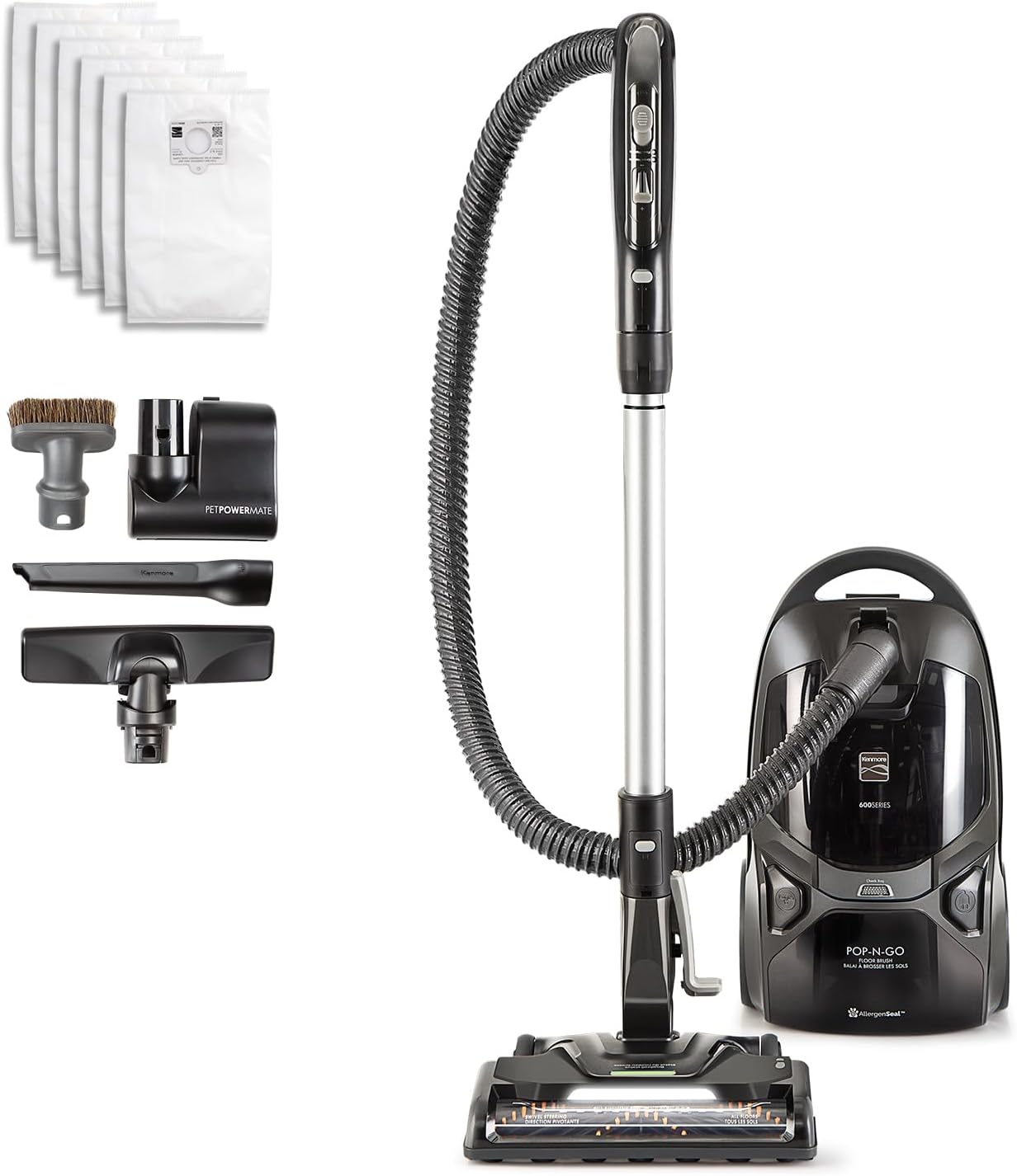 Kenmore BC4039 600 Series Pet Friendly Bagged Canister Vacuum with POP-N-GO, Pet PowerMate, Hair Eliminator Brushroll, HEPA Filter, Performance Indicator, Extended Reach and Auto Cord Rewind detail 13
