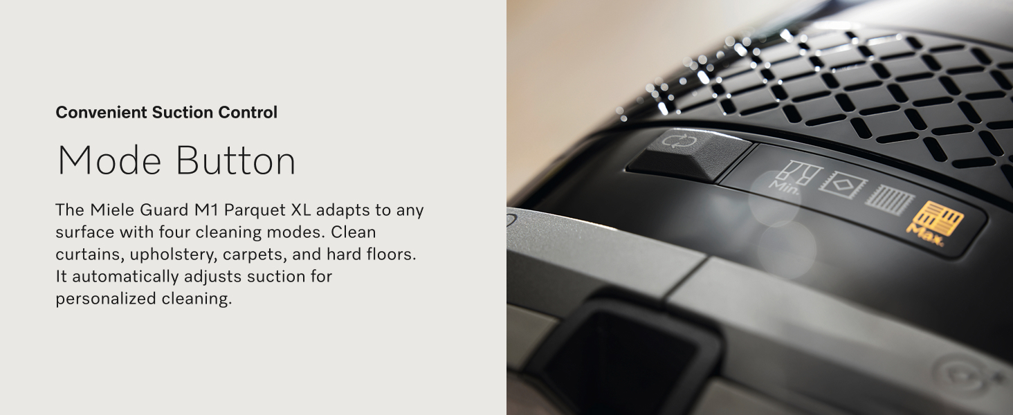 NEW Miele Guard M1 Parquet XL Hard Floor Bagged Canister Vacuum Cleaner with High Suction Power, Designed for Special Care of Hard Floors and Low-Pile Carpet, in Brilliant White detail 7