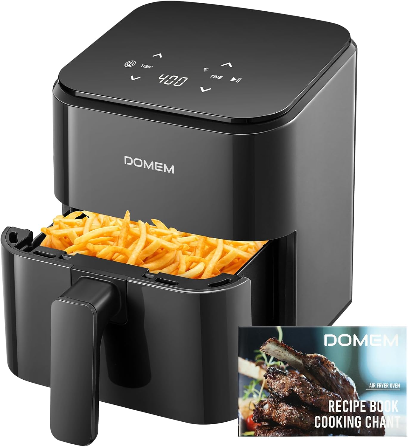3 Qt Compact Air Fryer with Non-Stick Basket and Rack, User Friendly Simple Touchscreen, Cook in Simple Steps, Low-Oil Cooking Small Air Fryer, Space Saving Cooker detail 5