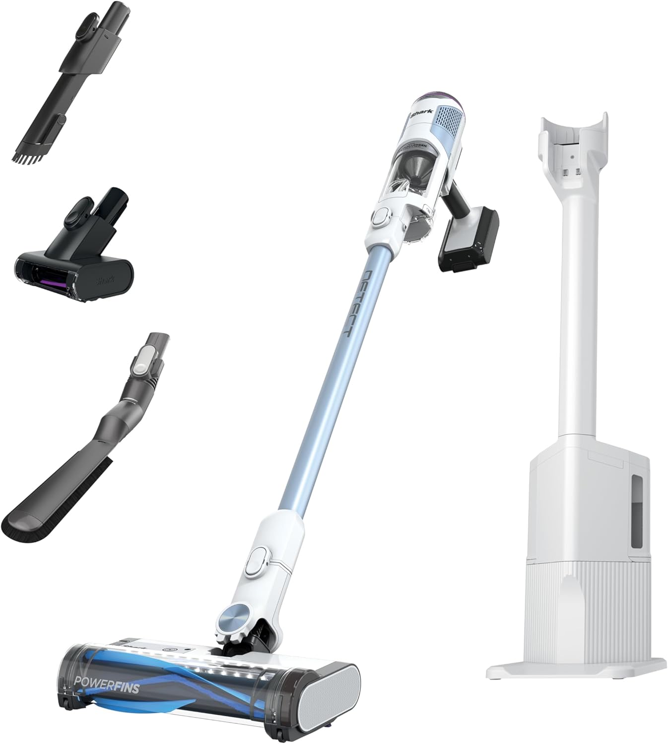 Shark Detect Clean & Empty | Lightweight Cordless Vacuum Cleaner with Auto-Empty System | HEPA Filter, Portable Handheld Attachment, Powerfins Brushroll | Cloudy Blue | IW4624 detail 1