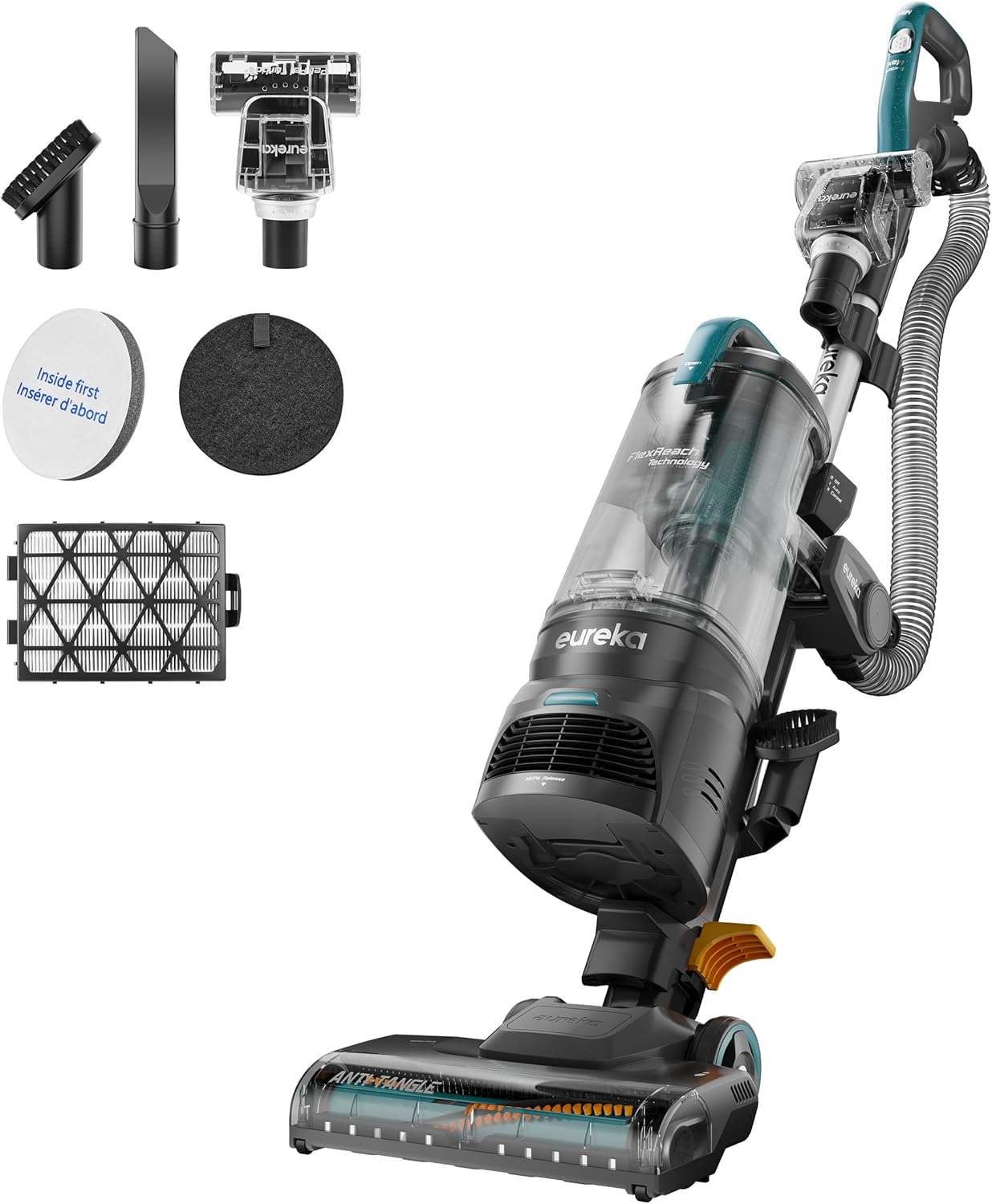 Eureka FlexReach Powerful Upright Vacuum Cleaner for Carpet and Hard Floor, Lift-Up Vacuum with Large Dust Cup, Anti-Tangle, NEU651PL, Purple detail 13