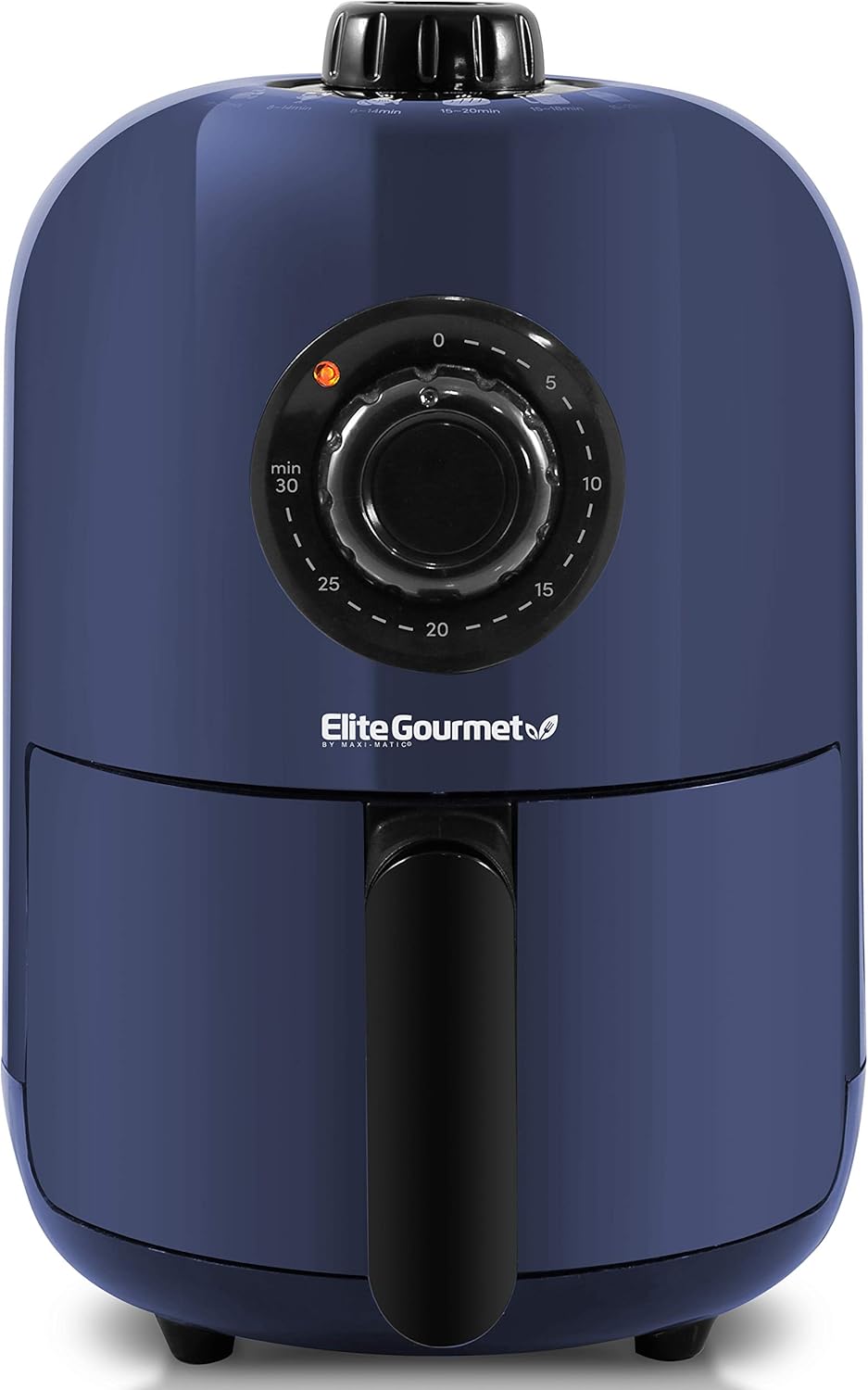 Elite Gourmet Compact 8.5Qt Air Fryer Oven - Mini Countertop Air Fryer with Adjustable Time & Temperature Controls, 800W, Includes Air Fry Basket, Bake Pan & Recipes, Stainless Steel detail 8