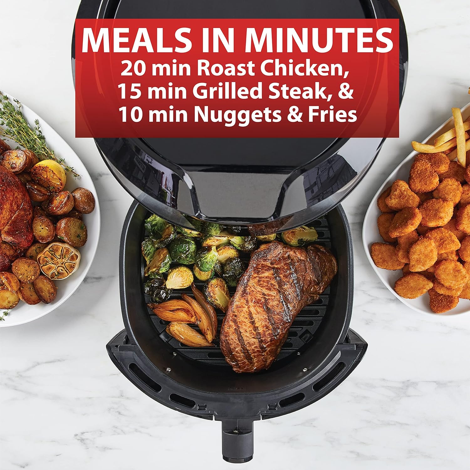 T-fal Easy Fry XXL Air Fryer & Grill Combo with One-Touch Screen, 8 Preset Programs, 5.9 quarts, Black & Stainless Steel detail 10