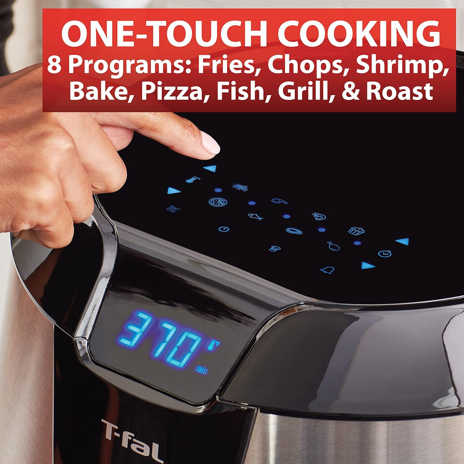 T-fal Easy Fry XXL Air Fryer & Grill Combo with One-Touch Screen, 8 Preset Programs, 5.9 quarts, Black & Stainless Steel detail 11